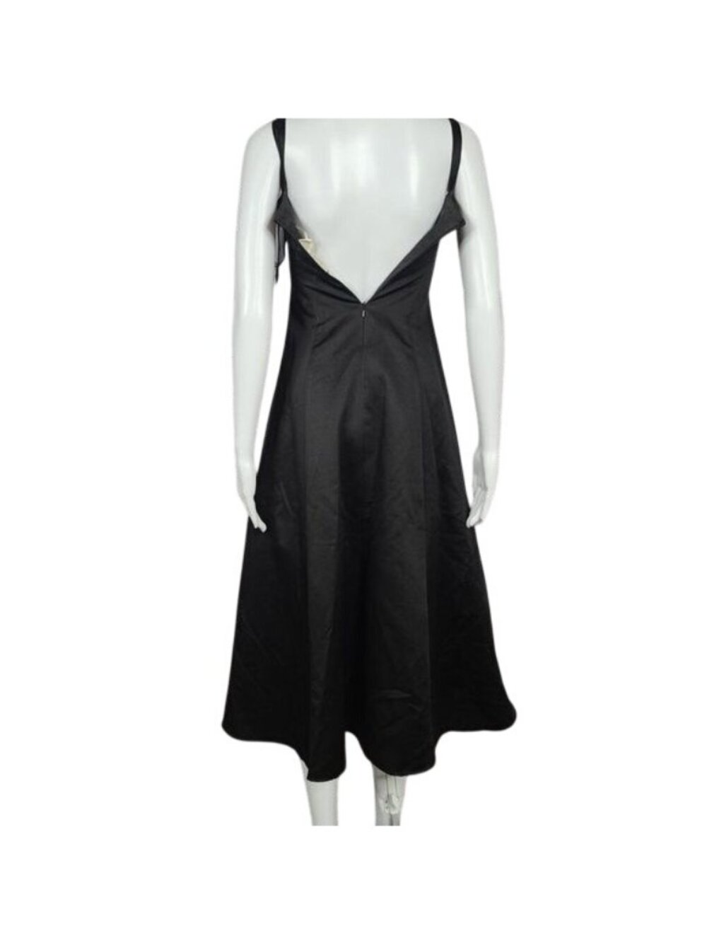Davids Bridal Black A-Line Bow Accent Formal Dress Size 10 Polyester - Picture 3 of 11